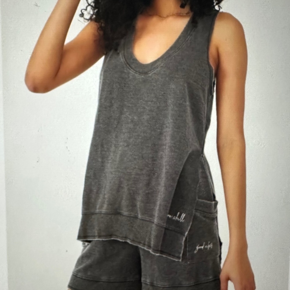 Free People cozy Girl Side-Slit Tank